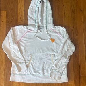 Kerri Rosenthal Hoodie with Heart Patch and colored stitching Size S